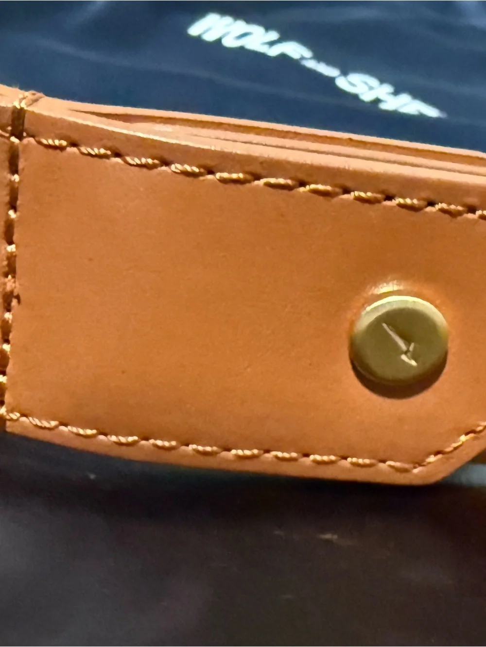 Wolf & Shepherd Men’s Honey/Brown Stealth Leather Dress Belt Size 38